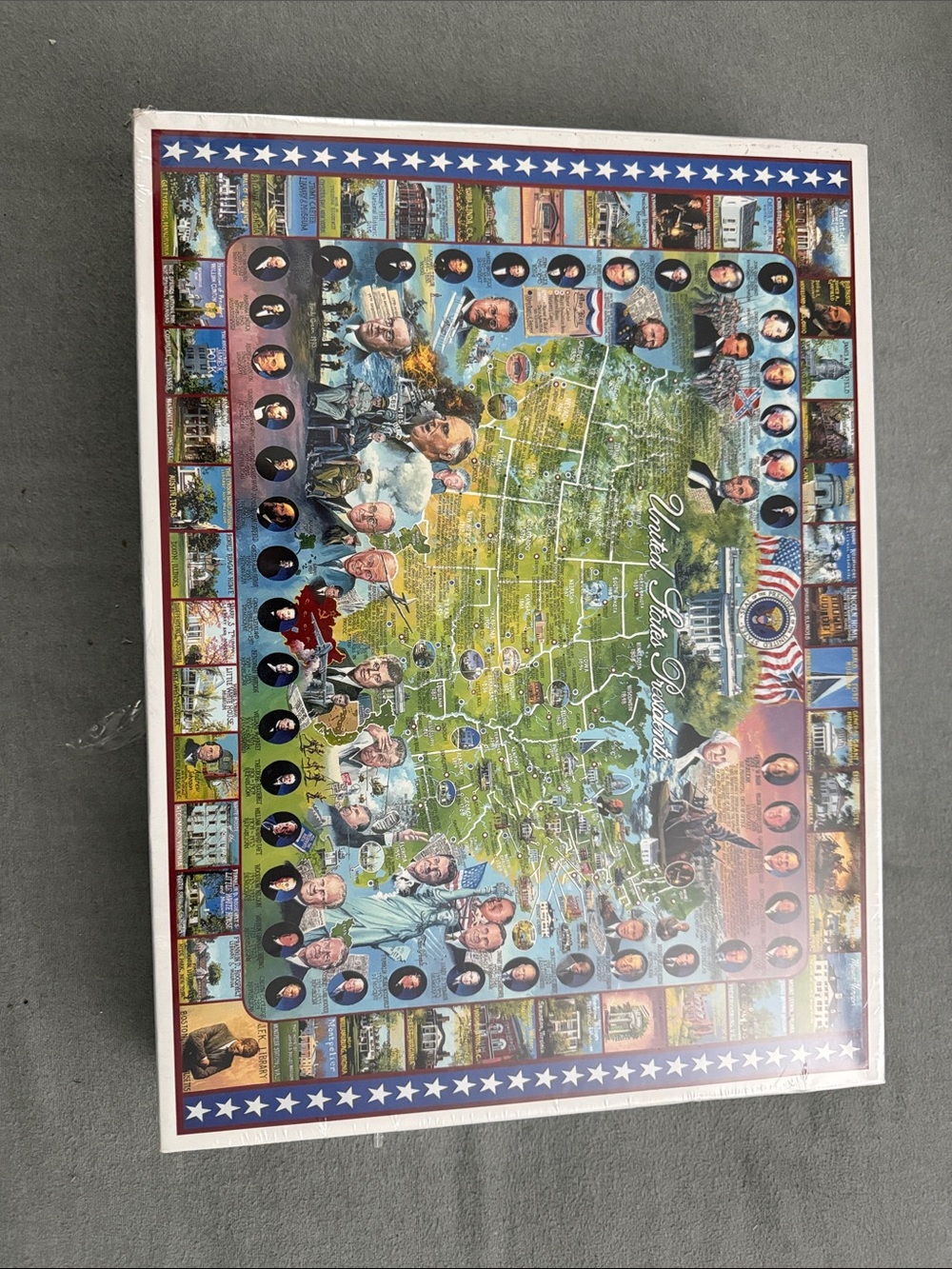 New Vintage United States Presidents Jigsaw Puzzle 1000 Piece White Mountain USA